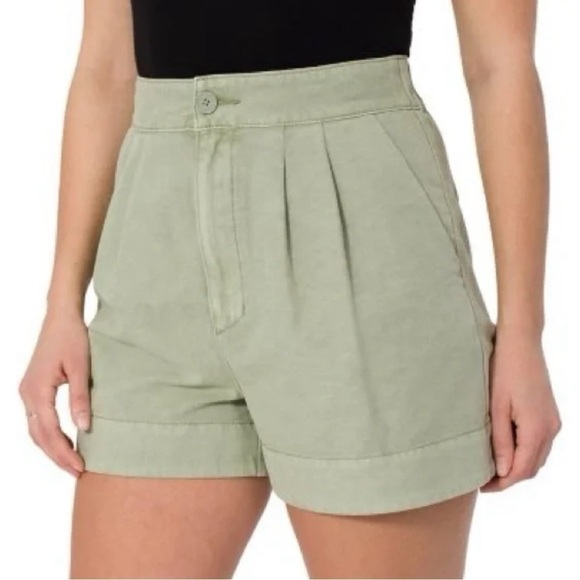 Joie High Rise Linen Blend Pleated Shorts - Picture 1 of 13